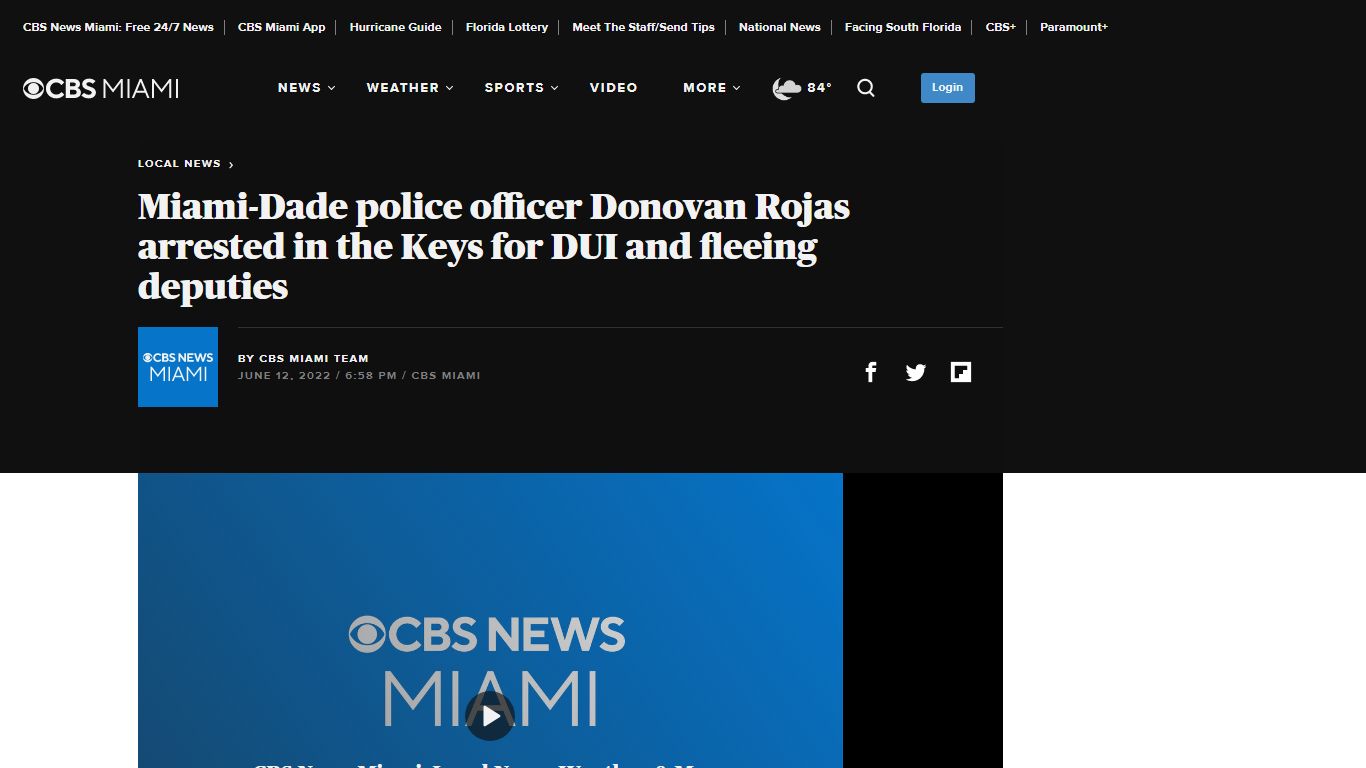 Miami-Dade police officer Donovan Rojas arrested in the Keys for DUI ...